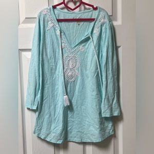 Like New Lilly Pulitzer Cotton Blouse with tassel